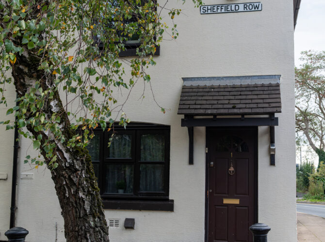 A cottage on Sheffield Row shows the simple design of the village homes