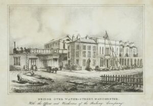 Lithograph: Bridge over Water-Street, Manchester.